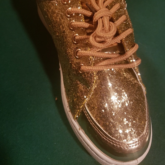 Forever 21 Shoes New Women Gold Metallic Glitter Sneakers Shoes Poshmark
